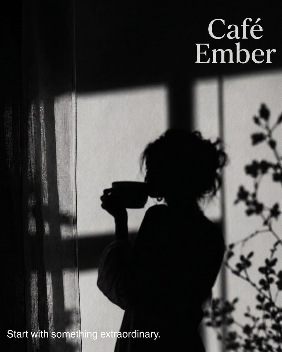 Café Ember brand poster